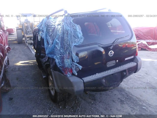 5N1ED28Y04C688212 - 2004 NISSAN XTERRA XE/SE BLACK photo 3