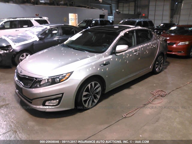 5XXGR4A60FG477131 - 2015 KIA OPTIMA SX SILVER photo 2