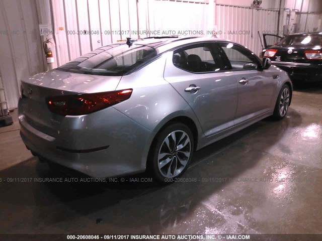 5XXGR4A60FG477131 - 2015 KIA OPTIMA SX SILVER photo 4