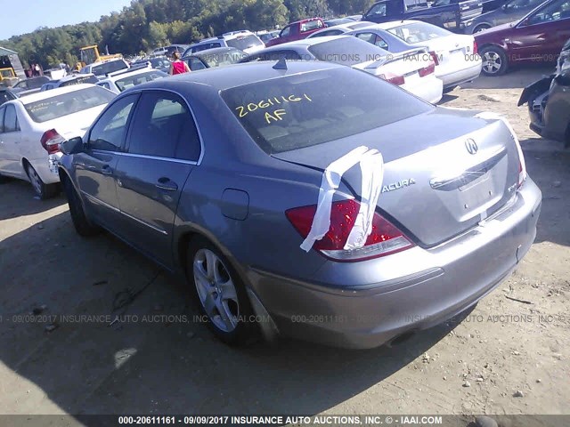 JH4KB16535C014068 - 2005 ACURA RL GRAY photo 3