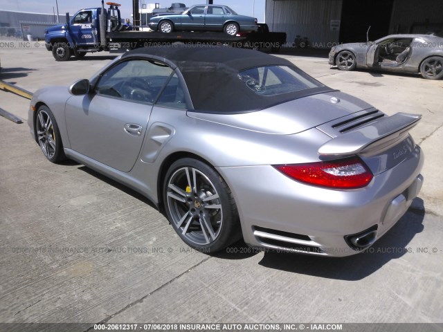 WP0CD2A90CS773330 - 2012 PORSCHE 911 TURBO CABRIOLET SILVER photo 3