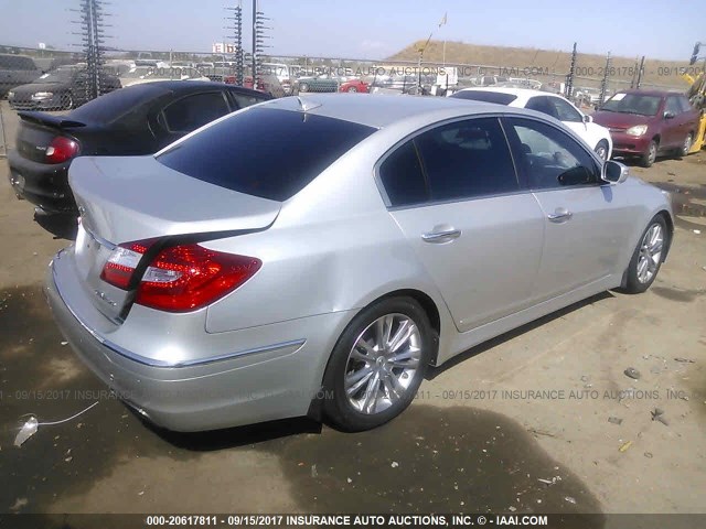 KMHGC4DD3CU183199 - 2012 HYUNDAI GENESIS 3.8L SILVER photo 4