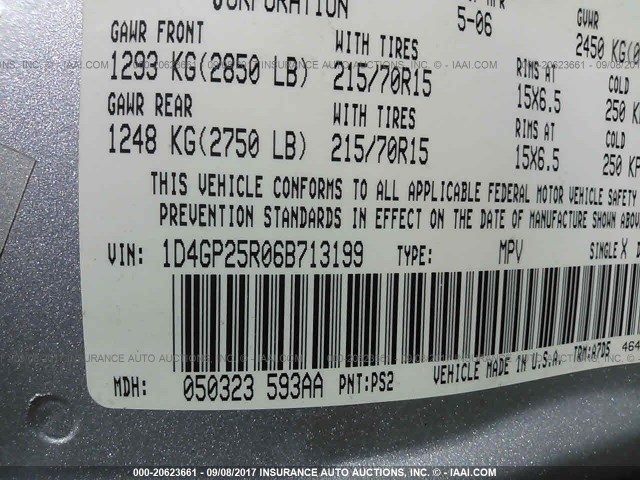 1D4GP25R06B713199 - 2006 DODGE CARAVAN SE SILVER photo 9