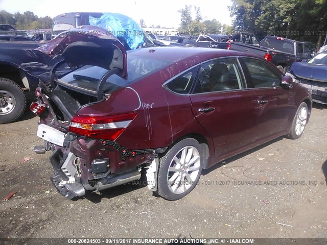 4T1BK1EB1DU062553 - 2013 TOYOTA AVALON PREMIUM/TOURING/LIMITED BURGUNDY photo 4