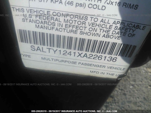 SALTY1241XA226136 - 1999 LAND ROVER DISCOVERY II  შავი ფოტო 9