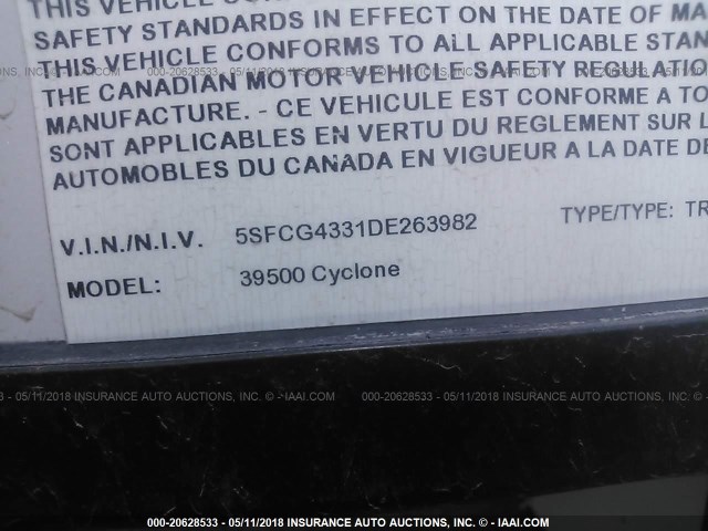 5SFCG4331DE263982 - 2013 HEARTLAND CYCLONE  灰色 照片 9