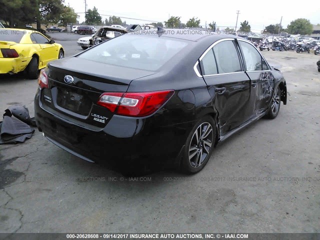 4S3BNAS64H3013877 - 2017 SUBARU LEGACY SPORT BLACK photo 4