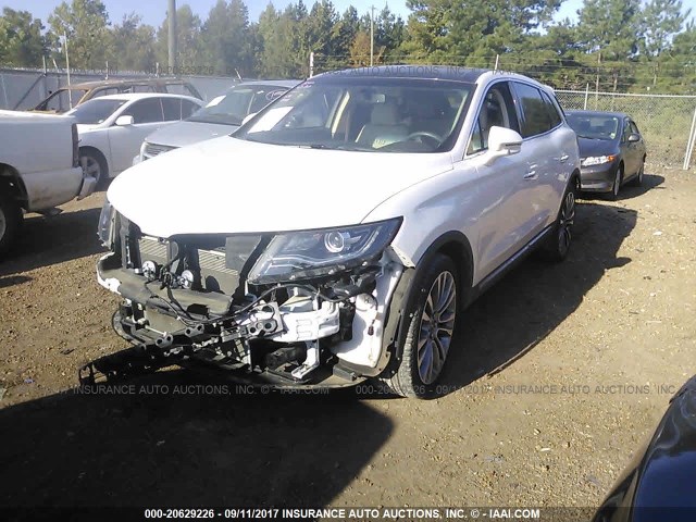 2LMTJ6LR3GBL39707 - 2016 LINCOLN MKX RESERVE WHITE photo 2