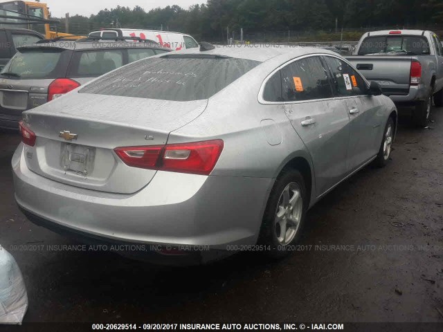 1G1ZB5ST3GF346307 - 2016 CHEVROLET MALIBU LS ვერცხლისფერი ფოტო 4