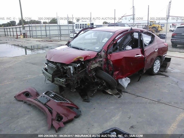 3N1CN7AP8CL925705 - 2012 NISSAN VERSA S/SV/SL RED photo 2