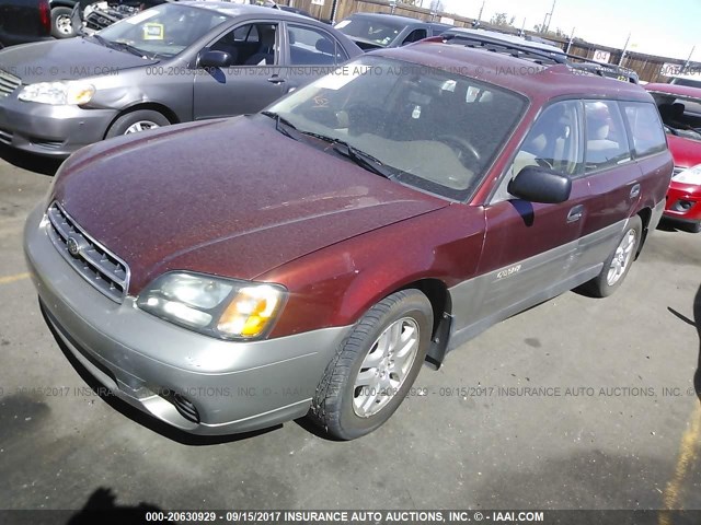 4S3BH675026645138 - 2002 SUBARU LEGACY OUTBACK AWP 勃艮第红 照片 2