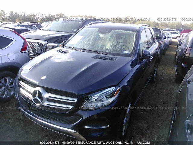 4JGDA5HB3HA828305 - 2017 MERCEDES-BENZ GLE 350 4MATIC BLUE photo 2