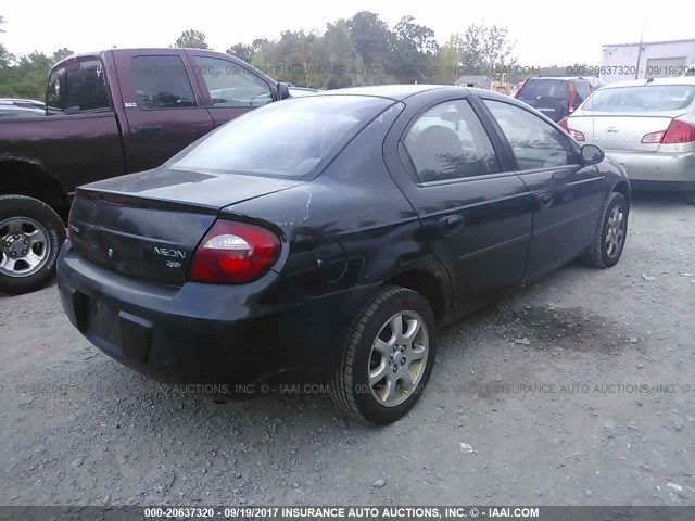 1B3ES56C05D243498 - 2005 DODGE NEON SXT BLACK photo 4