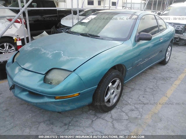 1G2JB1249T7514806 - 1996 PONTIAC SUNFIRE SE TEAL photo 2