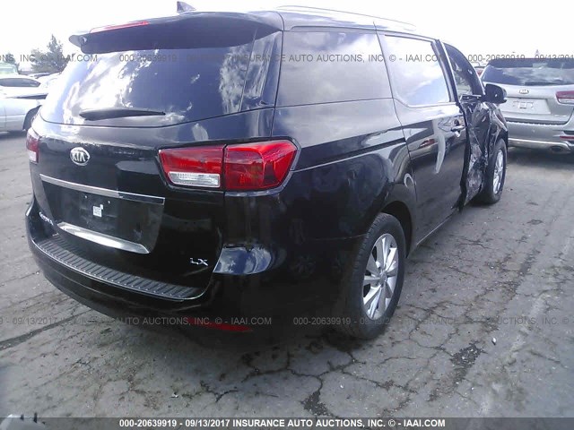 KNDMB5C15F6059614 - 2015 KIA SEDONA LX BLACK photo 4