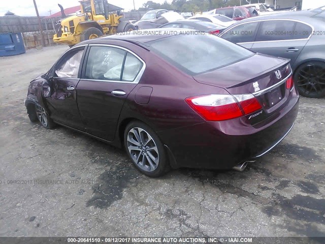 1HGCR2F50FA011098 - 2015 HONDA ACCORD SPORT BURGUNDY photo 3