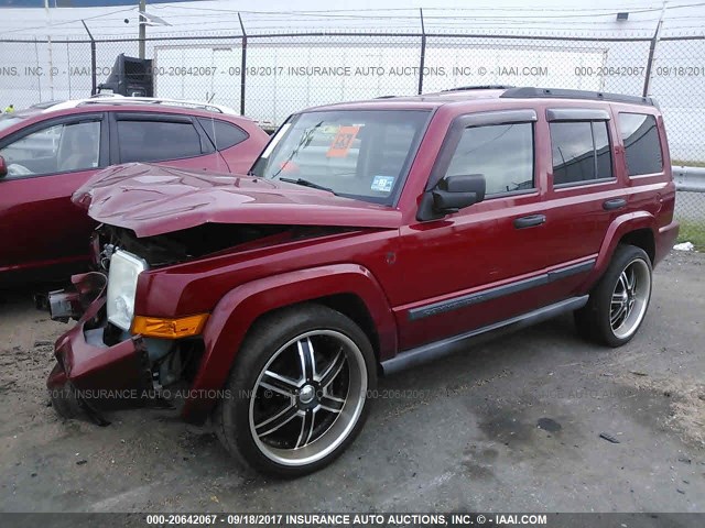 1J8HG48N26C245310 - 2006 JEEP COMMANDER RED photo 2