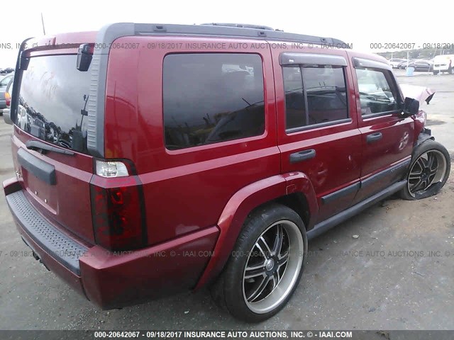 1J8HG48N26C245310 - 2006 JEEP COMMANDER RED photo 4