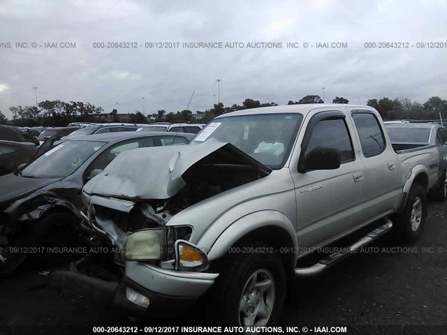 5TEGN92N71Z874926 - 2001 TOYOTA TACOMA DOUBLE CAB PRERUNNER SILVER photo 2
