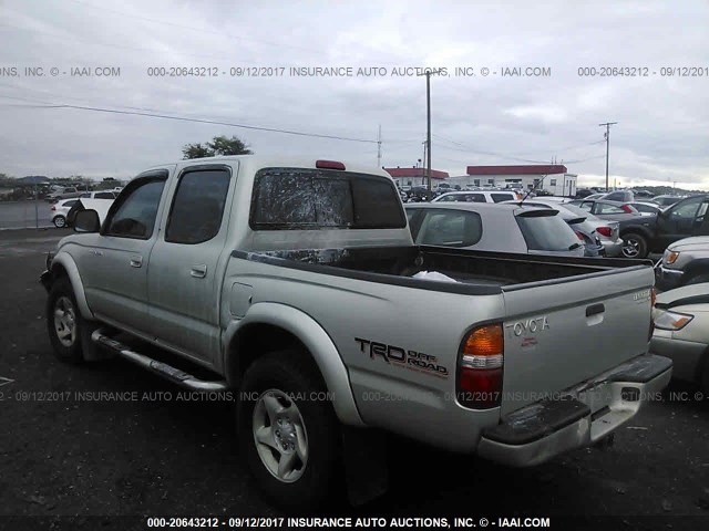 5TEGN92N71Z874926 - 2001 TOYOTA TACOMA DOUBLE CAB PRERUNNER SILVER photo 3