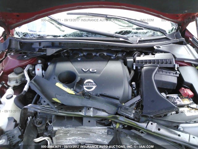 1N4AA5AP4DC847060 - 2013 NISSAN MAXIMA S/SV RED photo 10