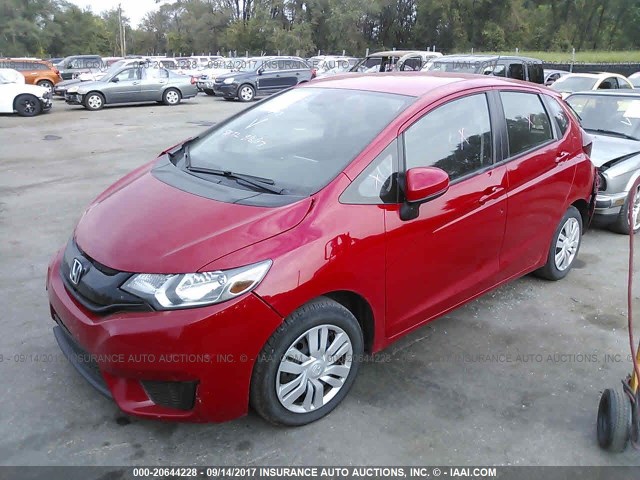 JHMGK5H59GX005722 - 2016 HONDA FIT LX Rouge photo 2