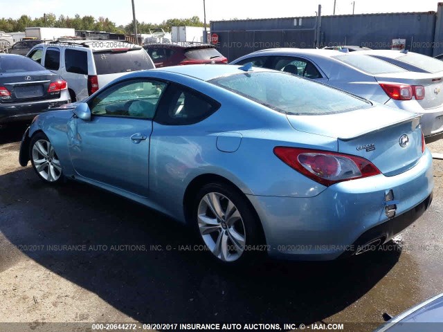 KMHHT6KDXCU070854 - 2012 HYUNDAI GENESIS COUPE 2.0T Light Blue photo 3