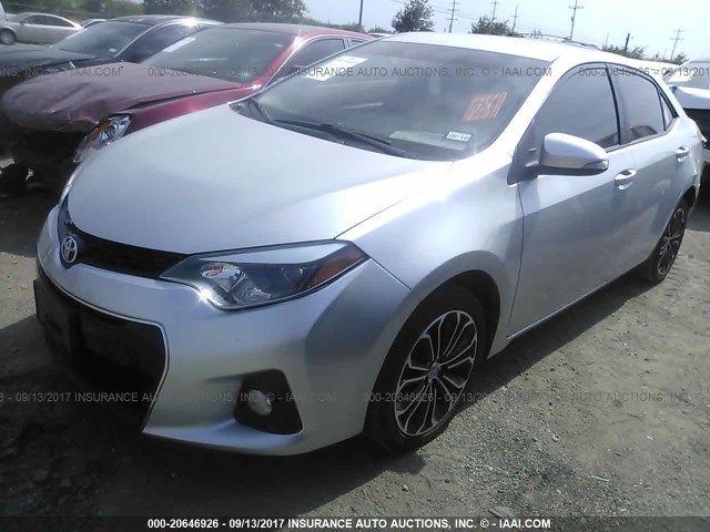 5YFBURHE3GP373129 - 2016 TOYOTA COROLLA L/LE/LE PLS/PRM/S/S PLS SILVER photo 2