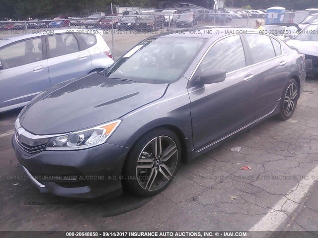 1HGCR2F54HA136883 - 2017 HONDA ACCORD SPORT GRAY photo 2