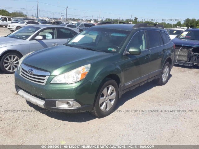 4S4BRBKC1B3378701 - 2011 SUBARU OUTBACK 2.5I LIMITED GREEN photo 2