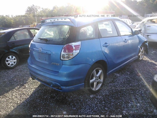 2T1KR32E67C626192 - 2007 TOYOTA COROLLA MATRIX XR BLUE photo 4