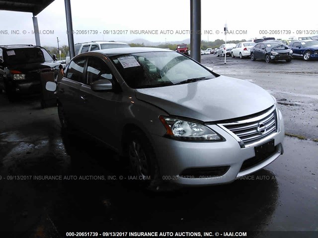 3N1AB7AP6EL672533 - 2014 NISSAN SENTRA S/SV/SR/SL SILVER photo 1