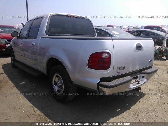 1FTRW07L21KE41012 - 2001 FORD F150 SUPERCREW SILVER photo 3