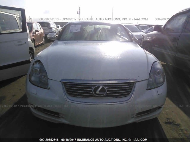 JTHFN48Y469002723 - 2006 LEXUS SC 430 WHITE photo 6