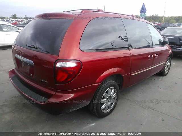 2C8GP64L84R577421 - 2004 CHRYSLER TOWN & COUNTRY LIMITED RED photo 4