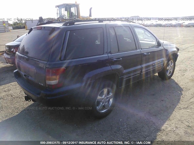 1J4GW58N64C239111 - 2004 JEEP GRAND CHEROKEE LIMITED BLUE photo 4