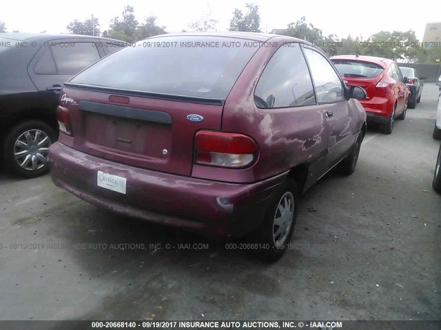 KNJLT05H5V6228273 - 1997 FORD ASPIRE RED photo 4