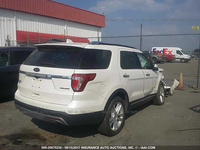 1FM5K7F83GGB58951 - 2016 FORD EXPLORER LIMITED WHITE photo 4