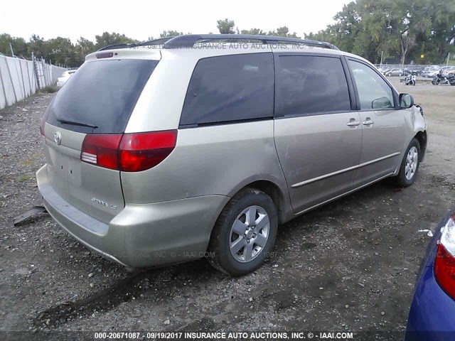 5TDZA23C14S196071 - 2004 TOYOTA SIENNA CE/LE Champagne photo 4