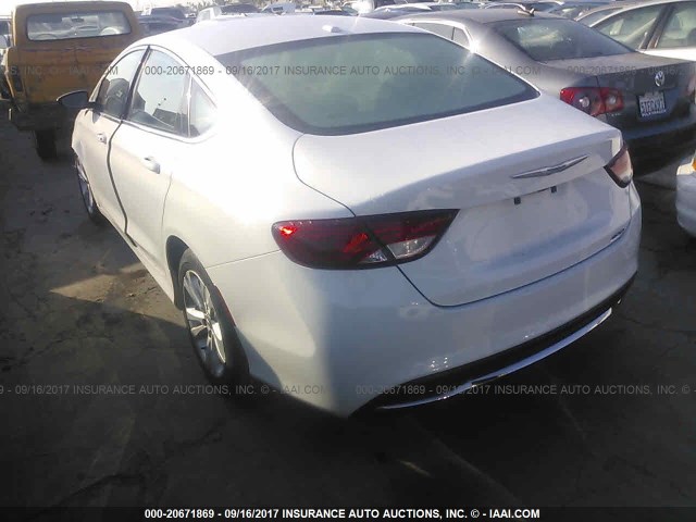 1C3CCCABXFN631781 - 2015 CHRYSLER 200 LIMITED WHITE photo 3