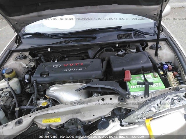 4T1BE32K22U563598 - 2002 TOYOTA CAMRY LE/XLE/SE GOLD photo 10