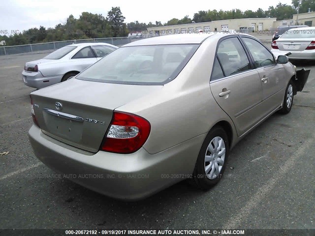 4T1BE32K22U563598 - 2002 TOYOTA CAMRY LE/XLE/SE GOLD photo 4