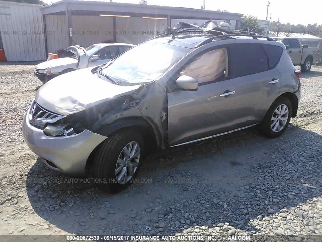 JN8AZ1MU6BW051830 - 2011 NISSAN MURANO S/SL/LE SILVER photo 2