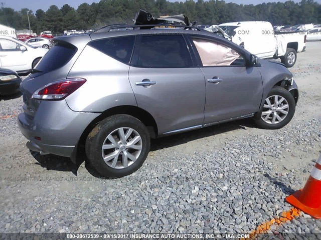 JN8AZ1MU6BW051830 - 2011 NISSAN MURANO S/SL/LE SILVER photo 4