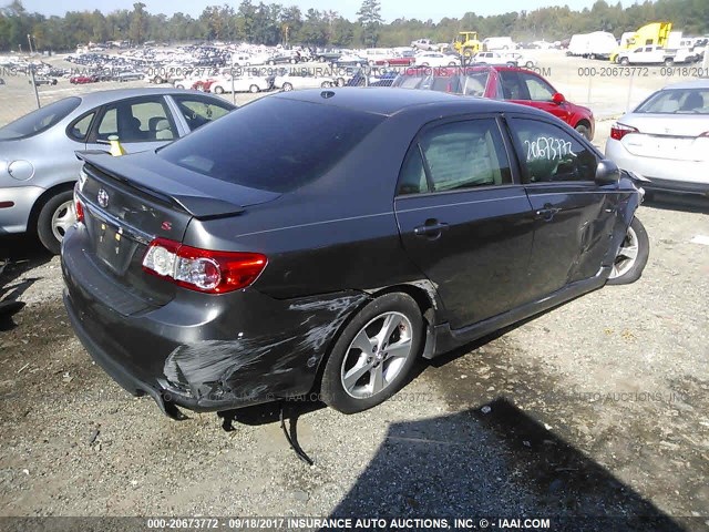 5YFBU4EE6CP063865 - 2012 TOYOTA COROLLA S/LE GRAY photo 4