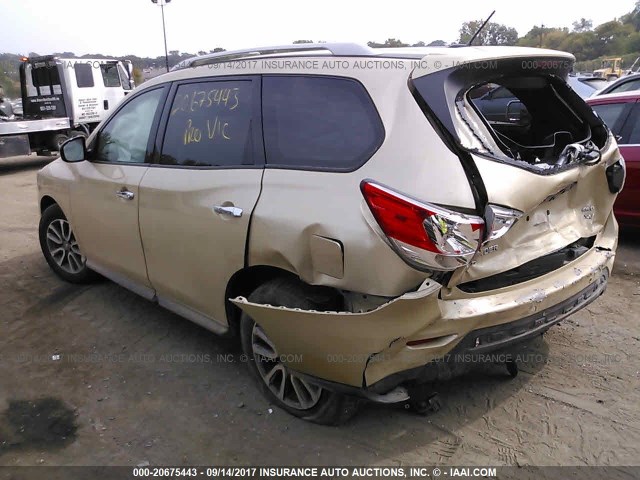 5N1AR2MM9DC678216 - 2013 NISSAN PATHFINDER S/SV/SL/PLATINUM 金色 照片 3