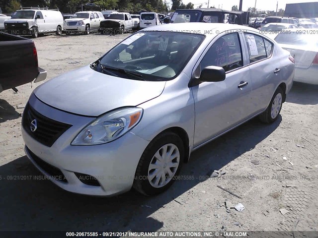 3N1CN7AP5CL944101 - 2012 NISSAN VERSA S/SV/SL SILVER photo 2