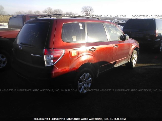 JF2SH61669H754270 - 2009 SUBARU FORESTER 2.5X RED photo 4