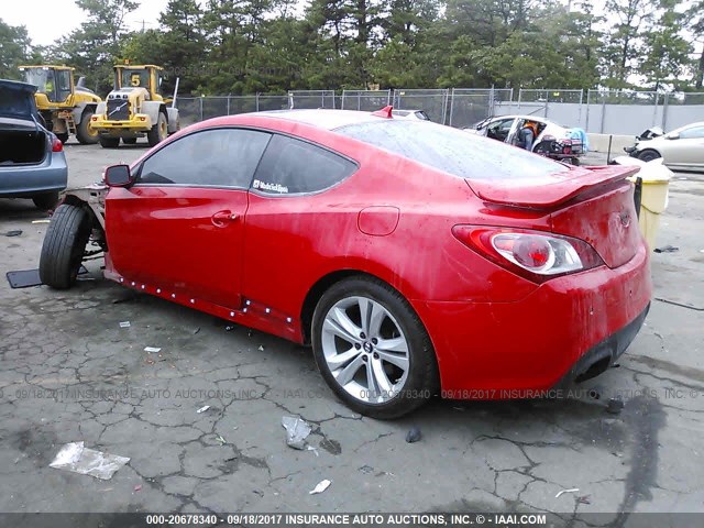 KMHHU6KH0AU019229 - 2010 HYUNDAI GENESIS COUPE 3.8L RED photo 3