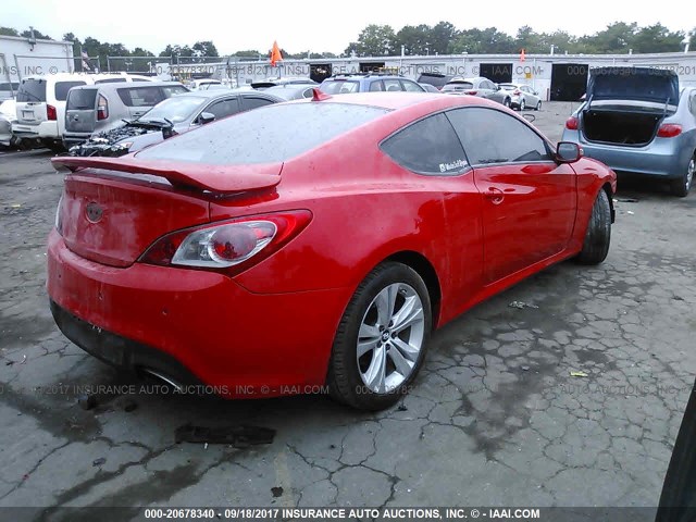 KMHHU6KH0AU019229 - 2010 HYUNDAI GENESIS COUPE 3.8L RED photo 4